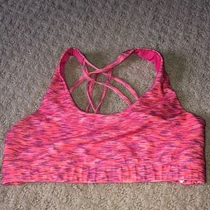 multi colored sports bra
